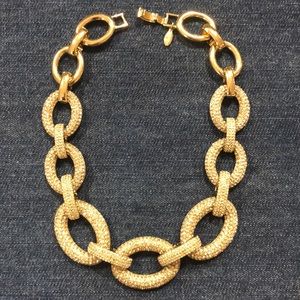 Ann Taylor Crystal encrusted chain link necklace